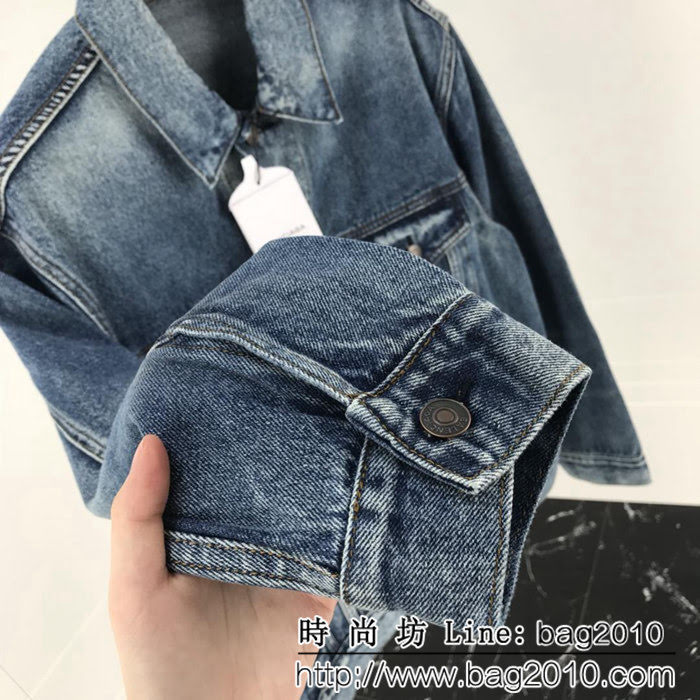 BALENCIAGA巴黎世家 新款 背後字母logo牛仔外套 明星同款 情侶款 ydi1064